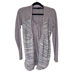 Ryu Layered Sweater Button Up With Cinch Ties Small